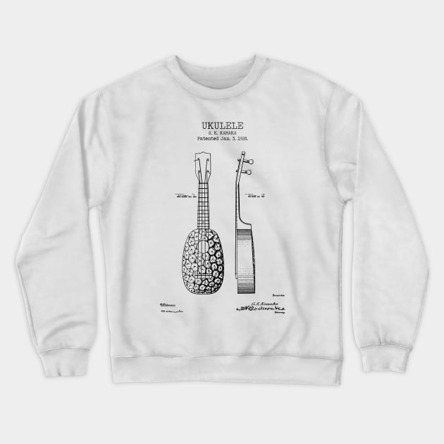 UKULELE  patent Crewneck Sweatshirt by Dennson Creative